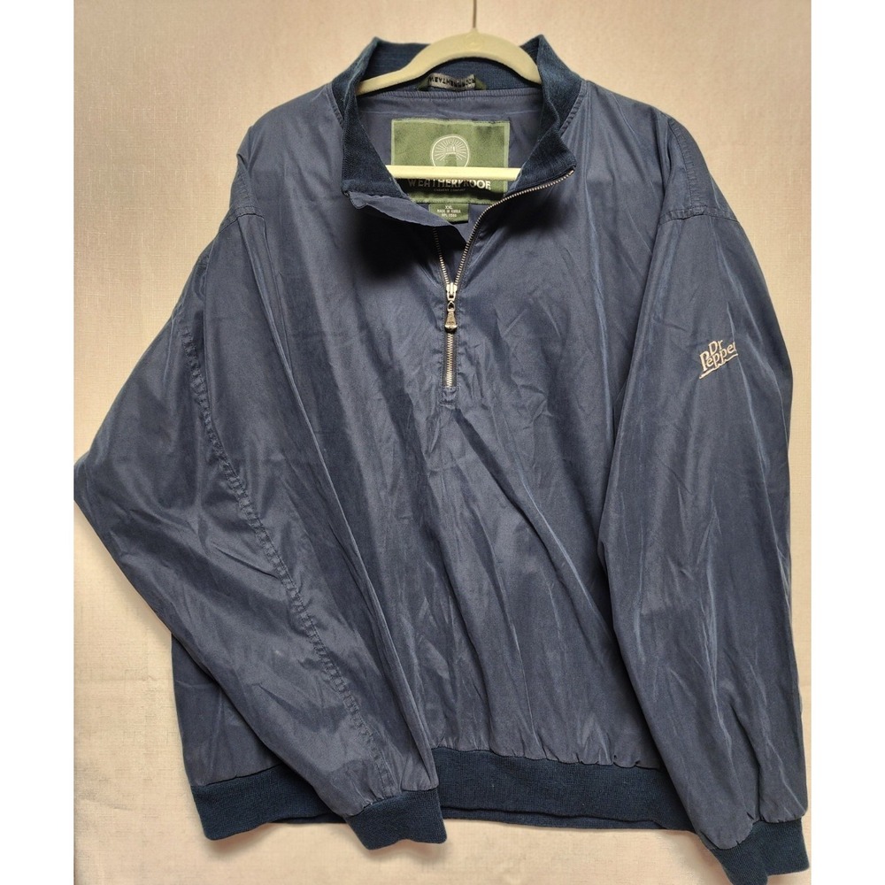Weatherproof Men's Quarter Zip Mock Neck Pullover with Dr. Pepper on sleeve  XXL
